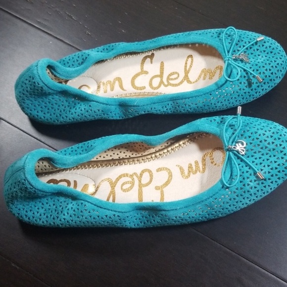 Sam Edelman Flats, turquoise blue suede - Picture 2 of 5